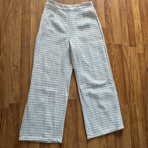 White wide leg work pants